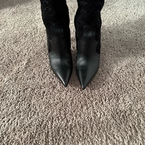 Christian Louboutin Black Moulamax Heeled Boots Size 39.5 - Picture 3 of 9